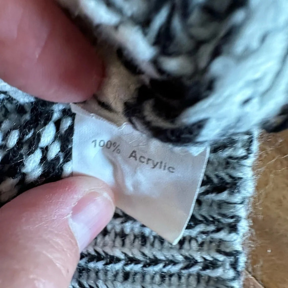 Ecowish Black and White Color Block Stripe Sweater XL - Picture 5 of 5